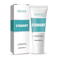 Straightening Cream For Curly Hair - Protein Correcting Curly Hair Straightener,60ml Silk & Gloss Hair Smoothing Cream, Women Hair Straightener Lotion