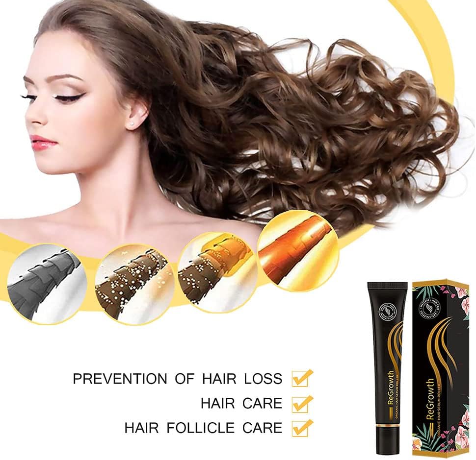 REGROWTH Organic Hair Serum Roller Set - Intense Roll-On Serum - Biotin Hair Growth Serum for Men and Women of All Hair Types
