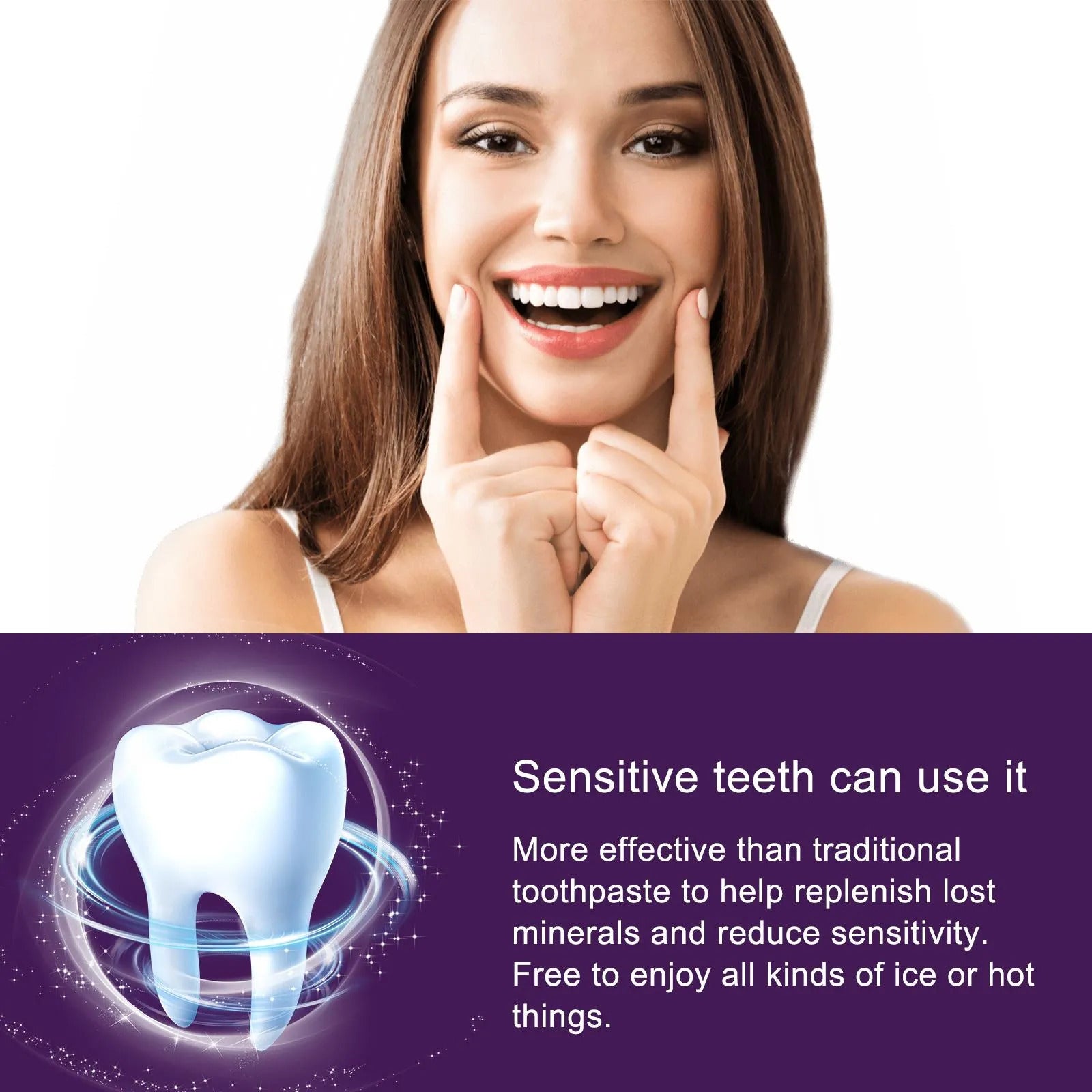 Sunfloweio New Purple Whitening Toothpaste Mousse V34 Color Tooth Correction Whitener Teeth Removes Stains Oral Hygiene Cleaning