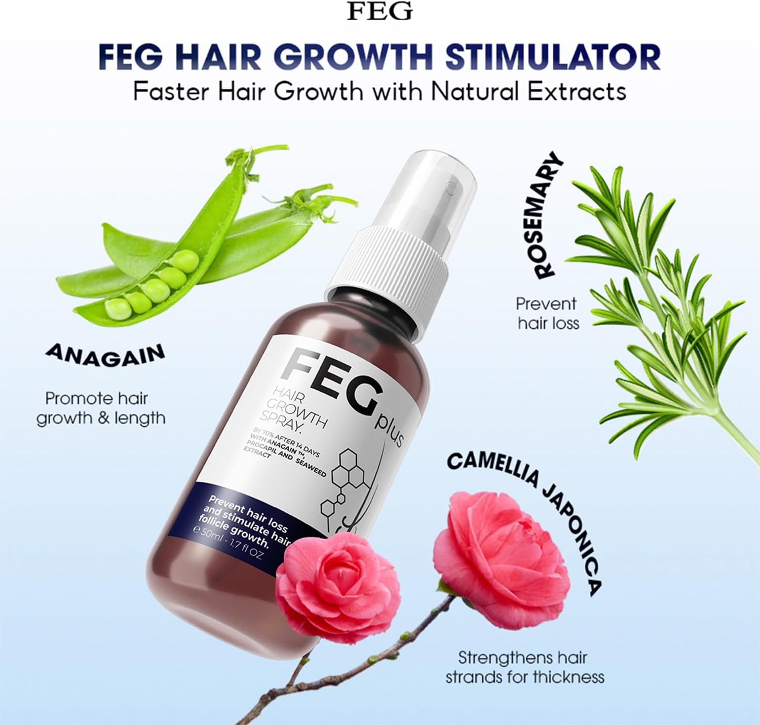 Hair & Beard Growth Serum 50ml - 22% Seaweed Extract For Hair Loss Control & Hair Growth In Men & Women, Boost Thicker Beard & Hair, Improve Baldness